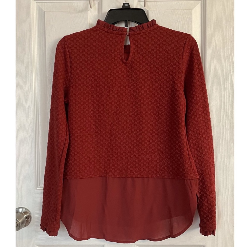 Elle Ruffle Neck Layered Sweatshirt - Picture 2 of 13